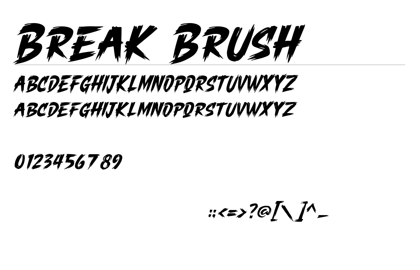 Break Brush Font preview
