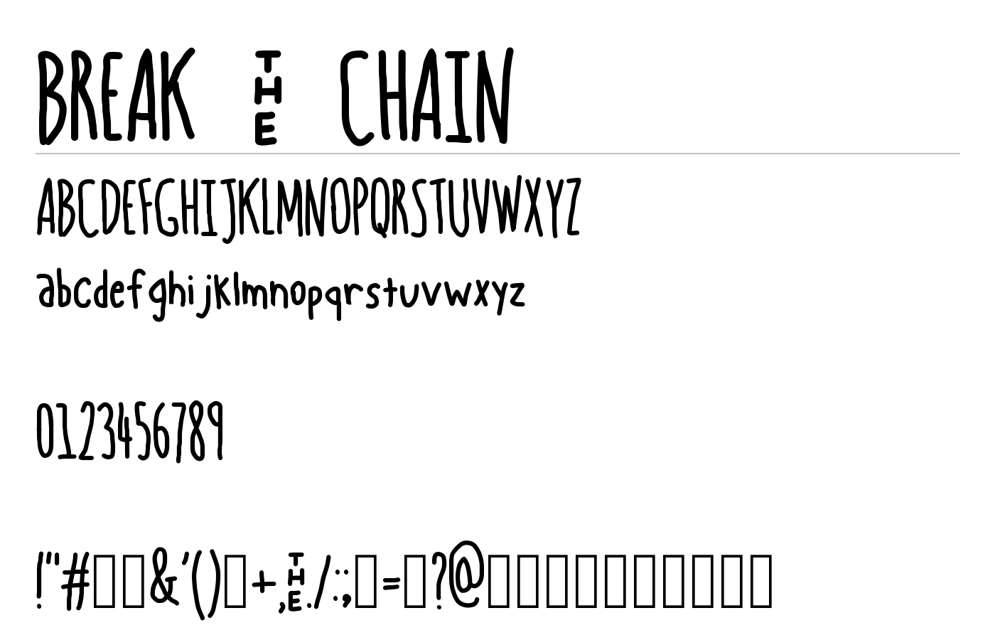 BREAK - CHAIN Font preview