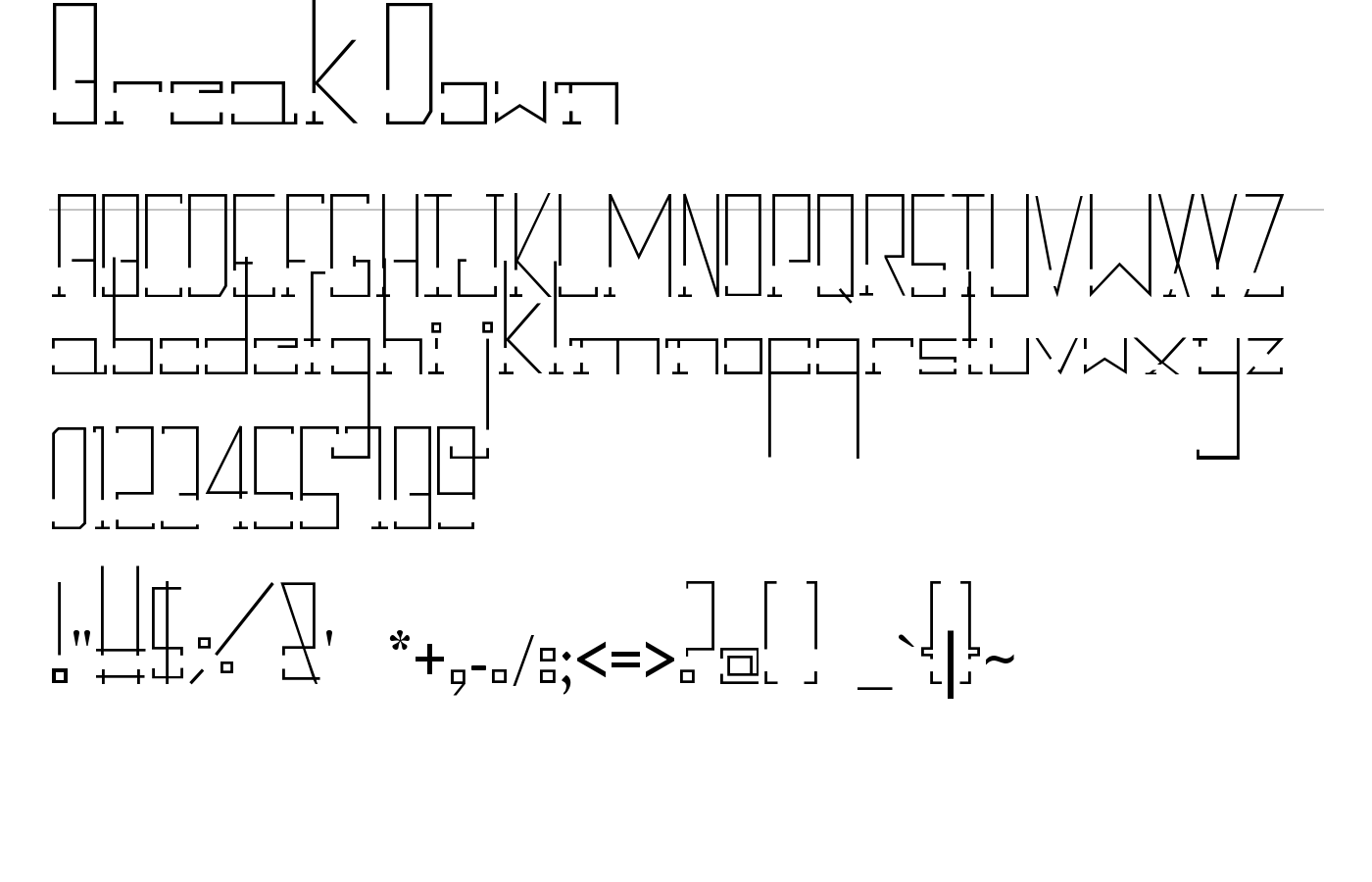 Break Down Font preview