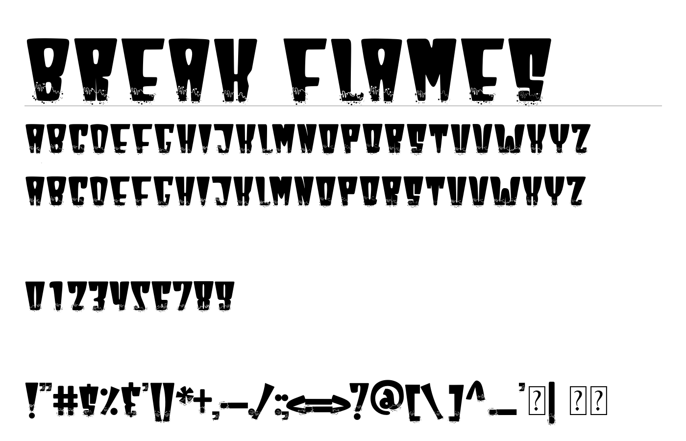 Break Flames Font preview