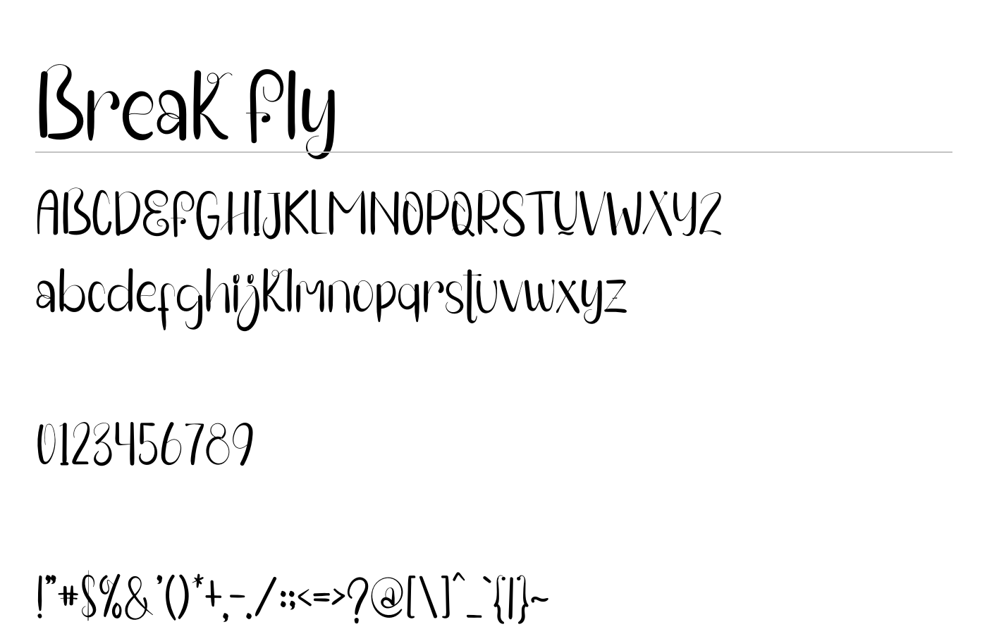 Break Fly Font preview