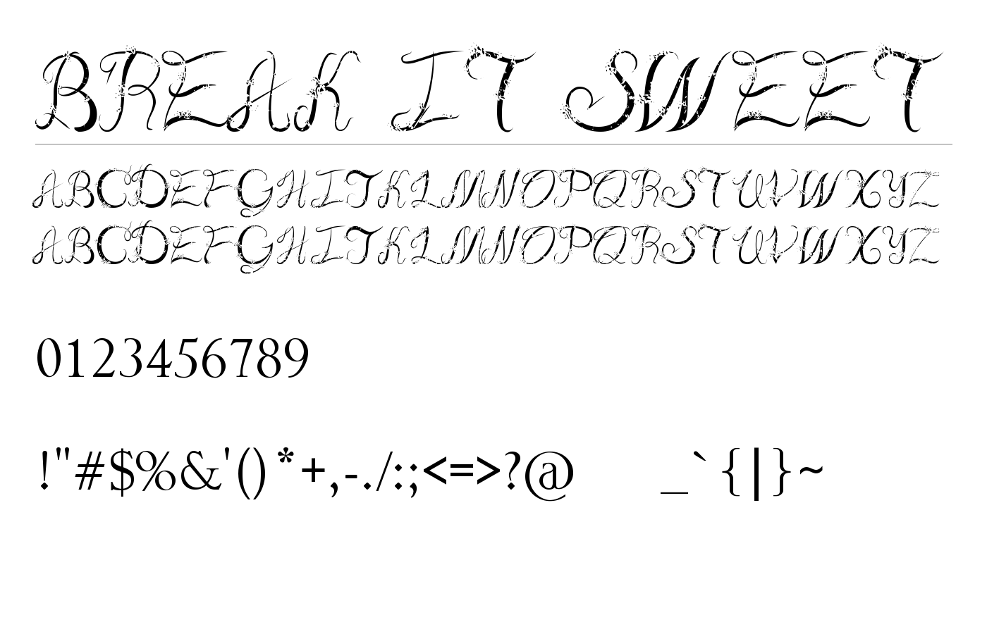Break It Sweet Font preview