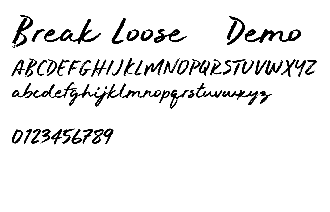 Break Loose - Demo Font preview