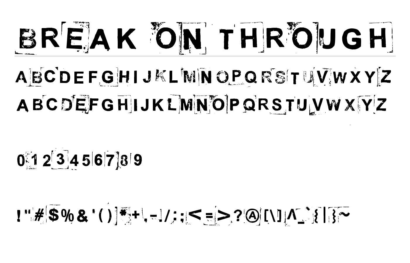 Break on through Font preview