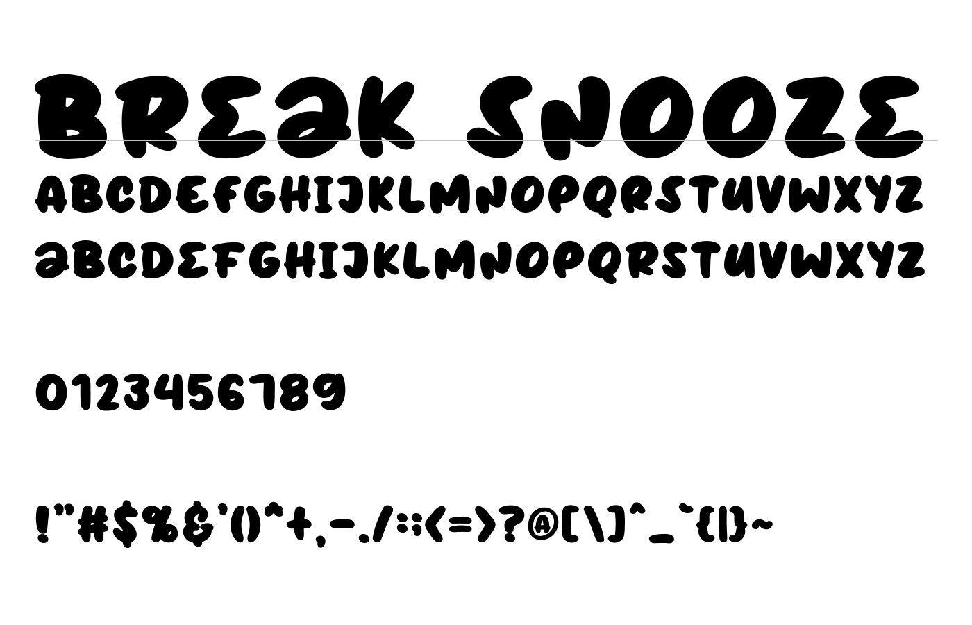 Break Snooze Font preview
