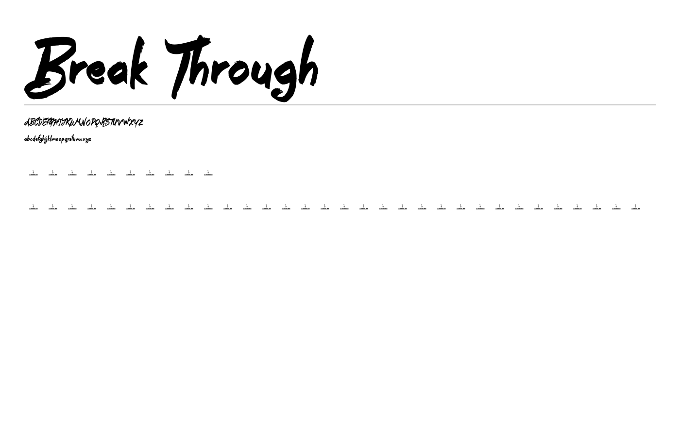 Break Through Font preview