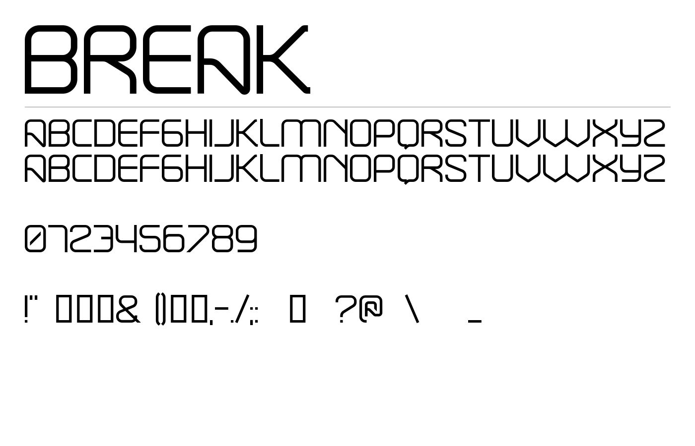 Break Font preview