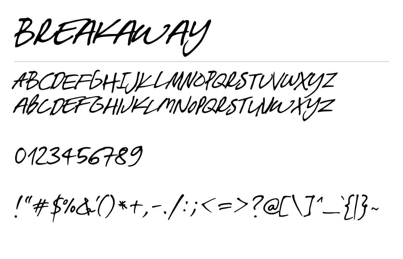 Breakaway Font preview
