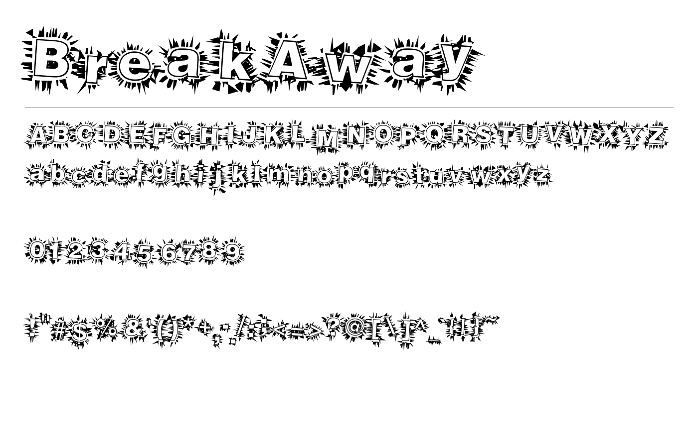 BreakAway Font preview