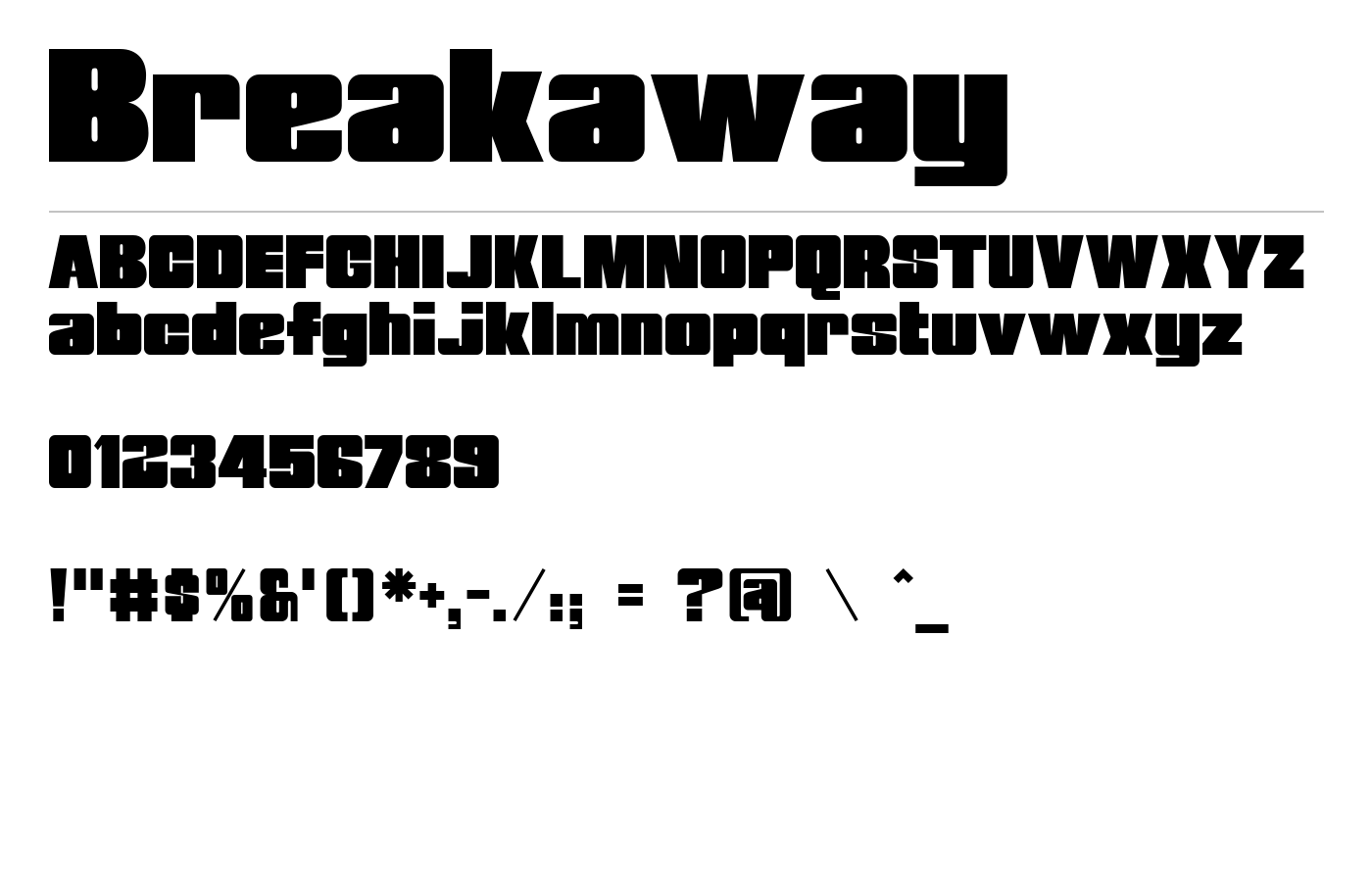 Breakaway Font preview