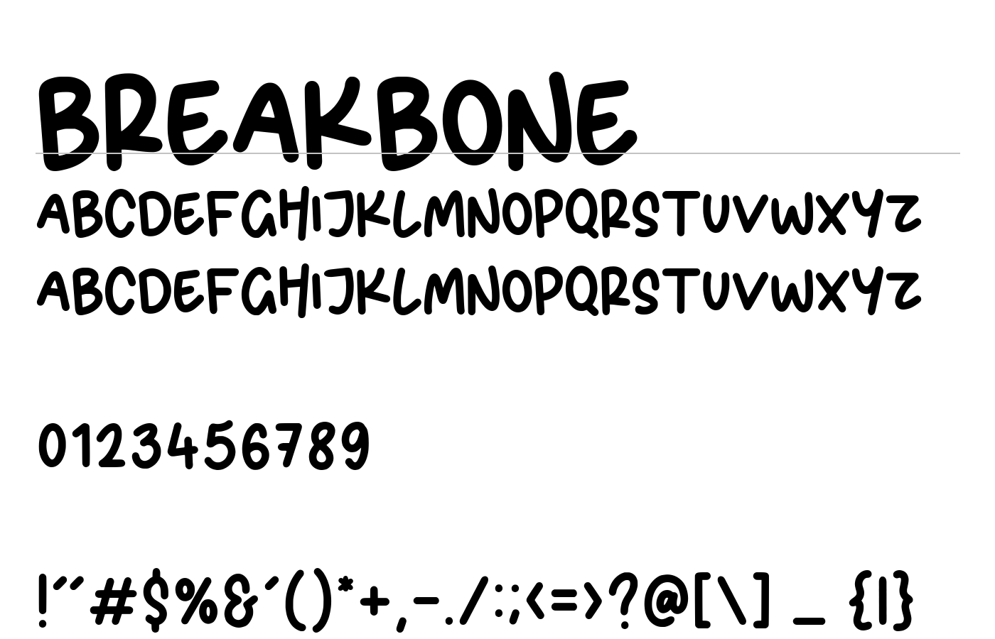 Breakbone Font preview