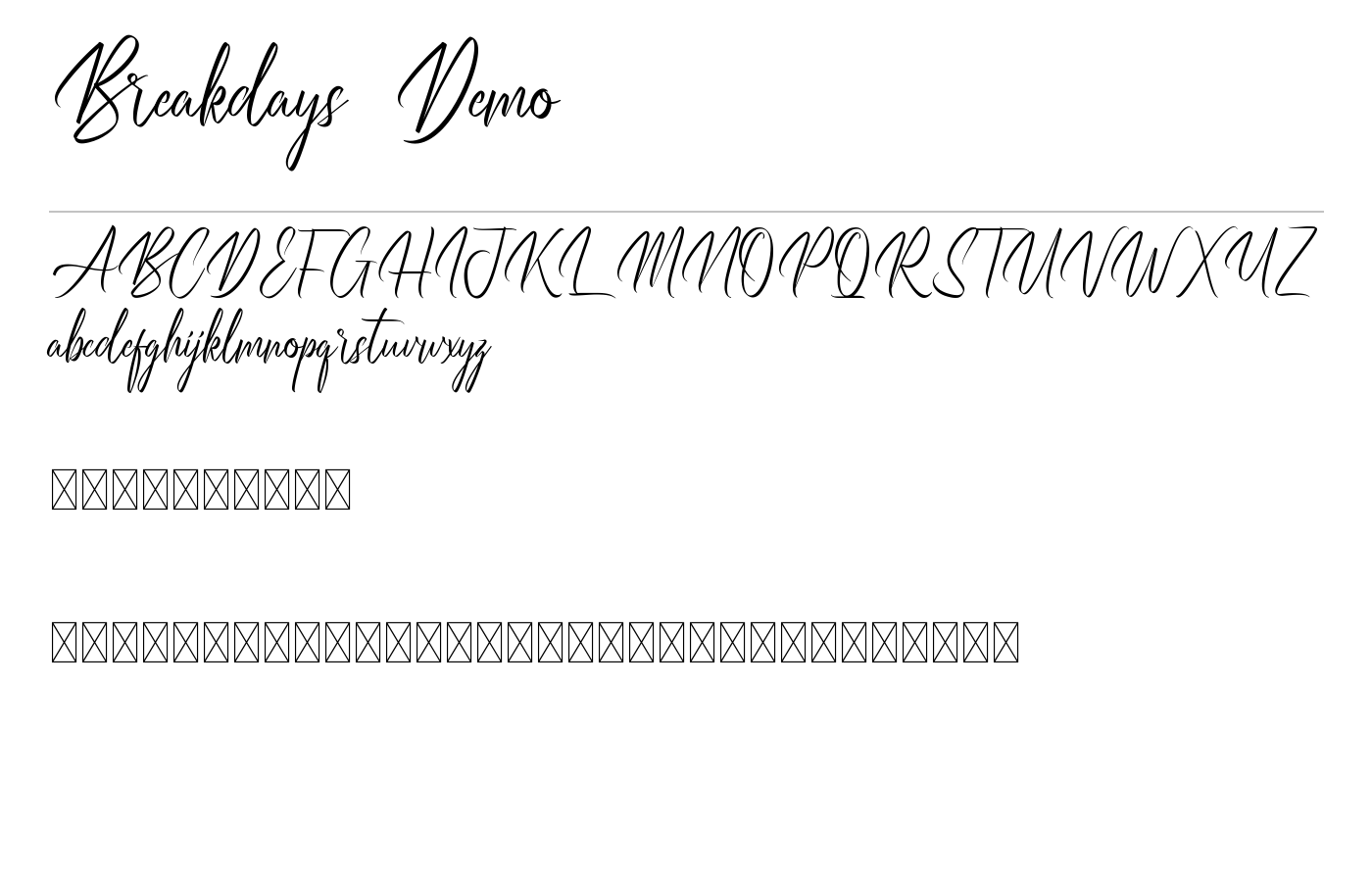 Breakdays Demo Font preview