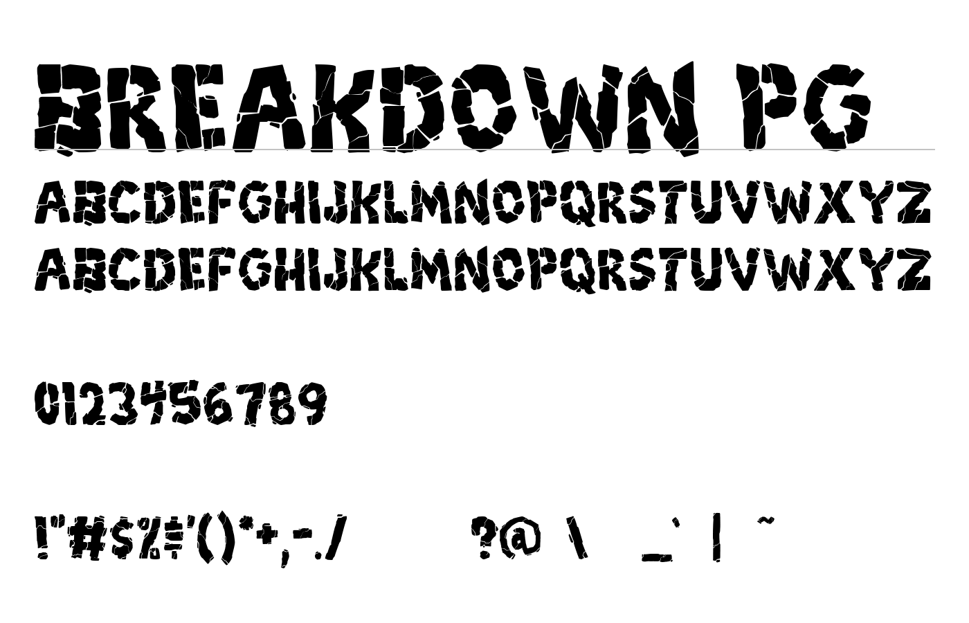 Breakdown PG Font preview
