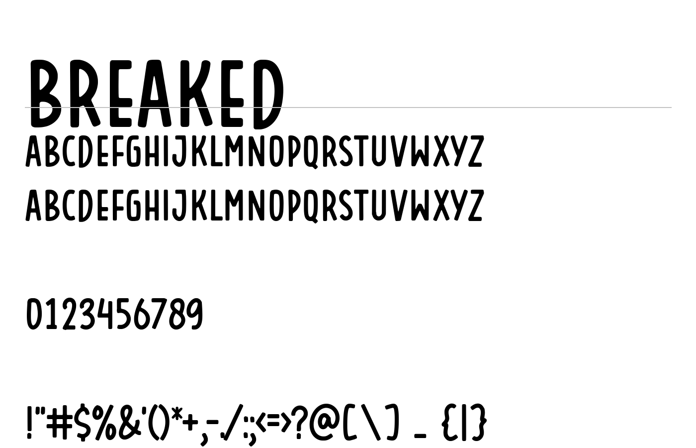 Breaked Font preview