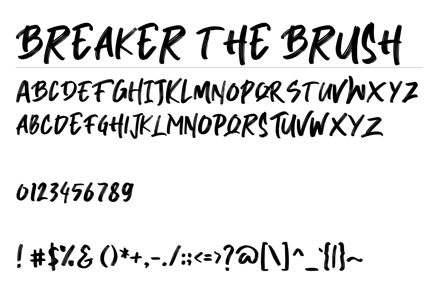 Breaker The Brush Font preview