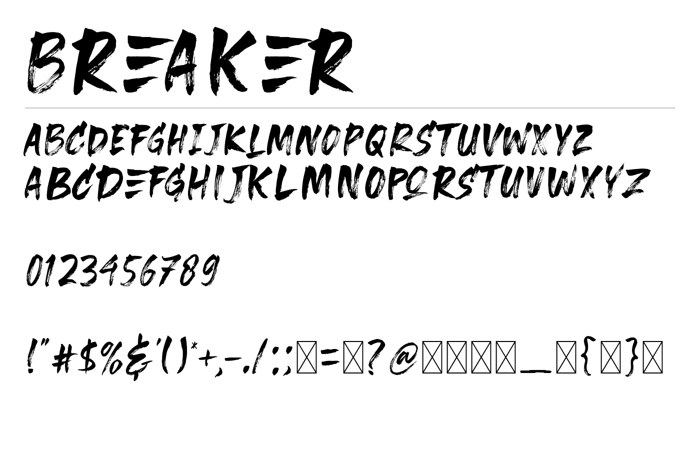 Breaker Font preview