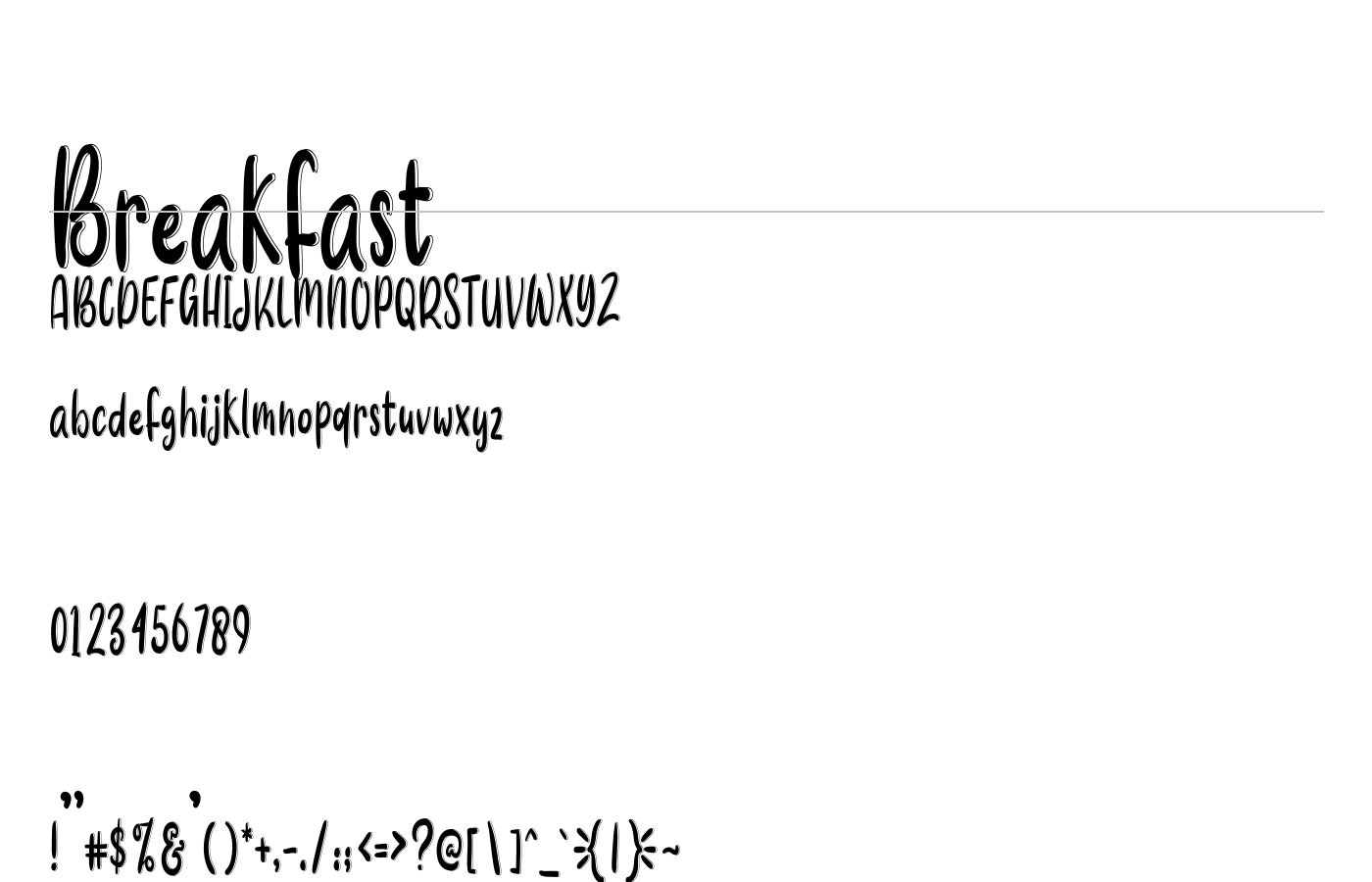 Breakfast Font preview