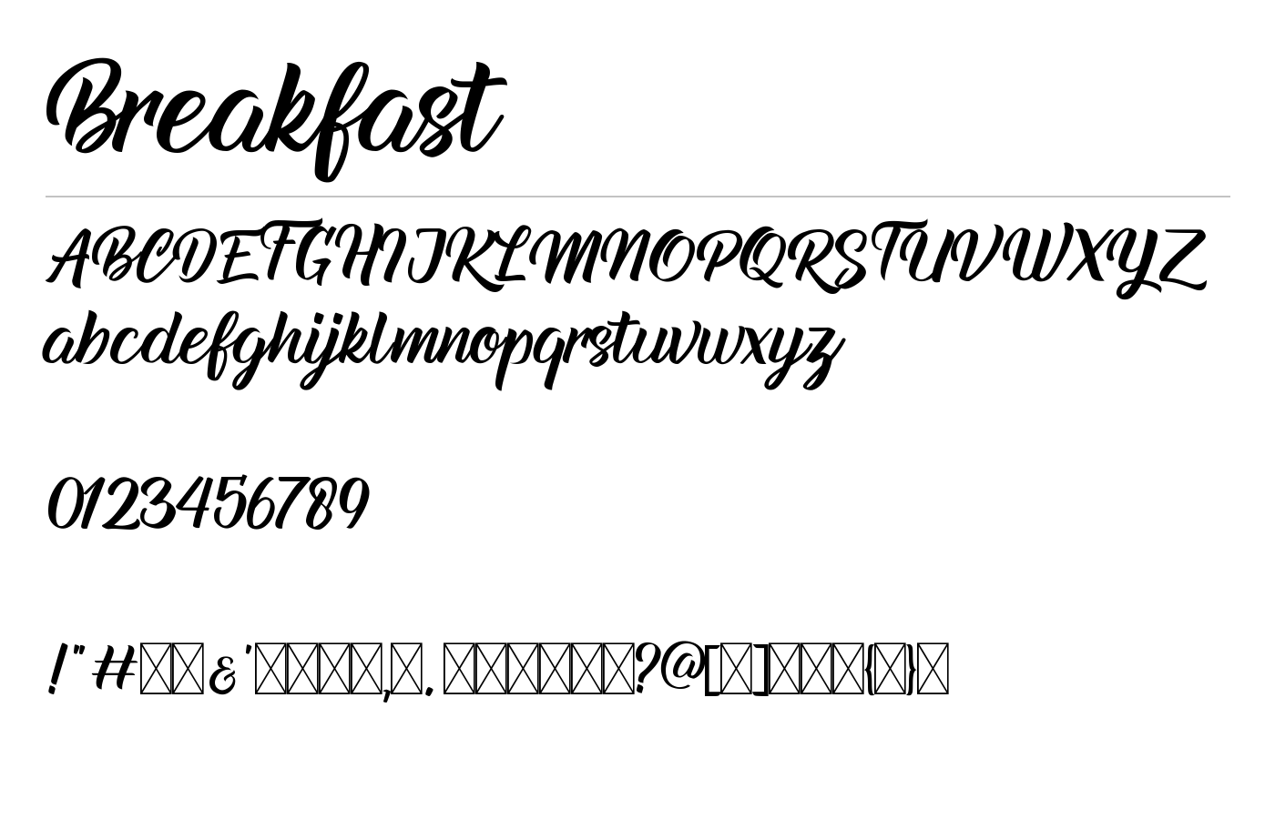 Breakfast Font preview