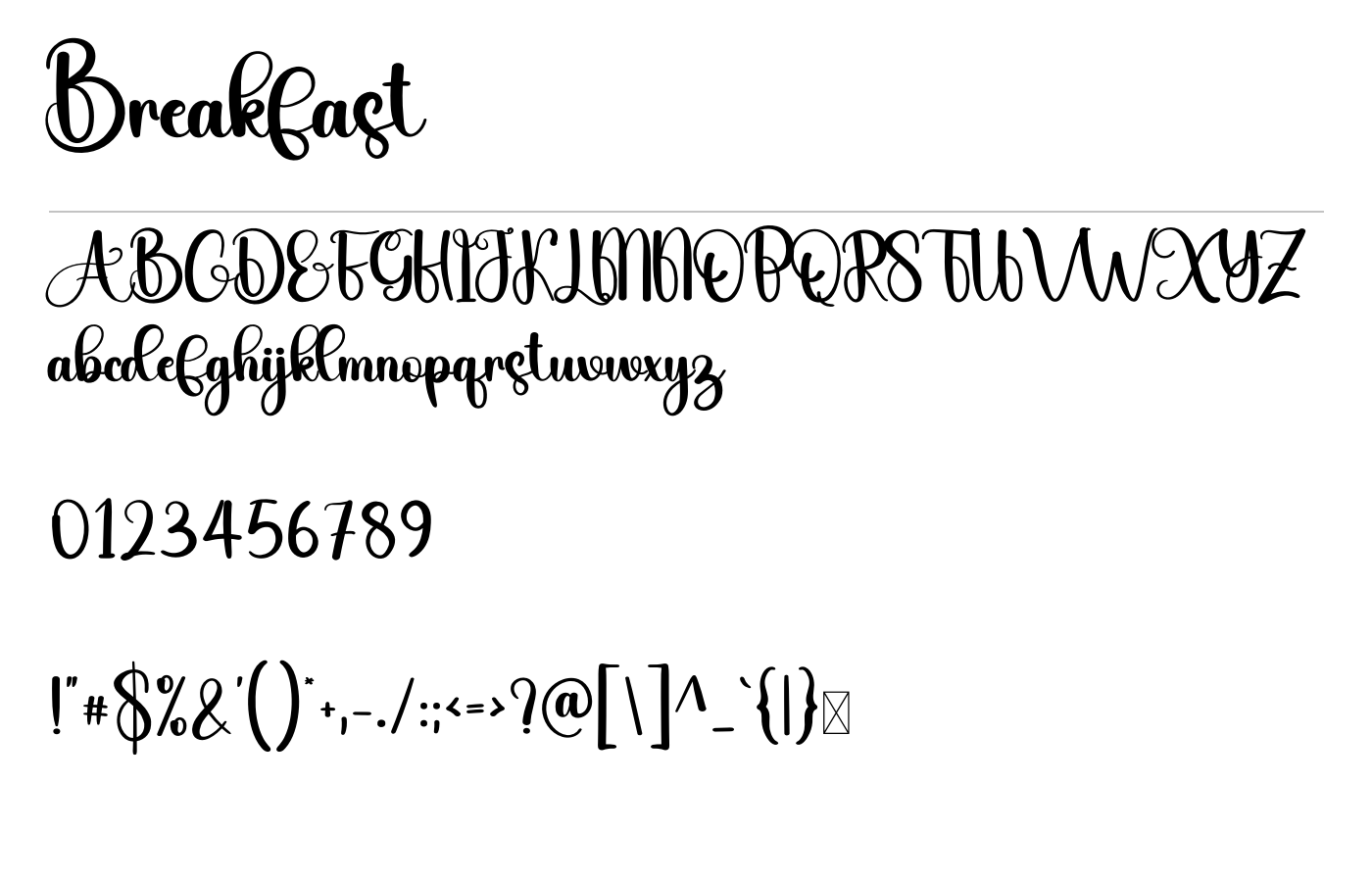 Breakfast Font preview