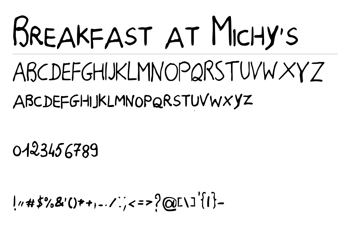 Breakfast at Michy's Font preview