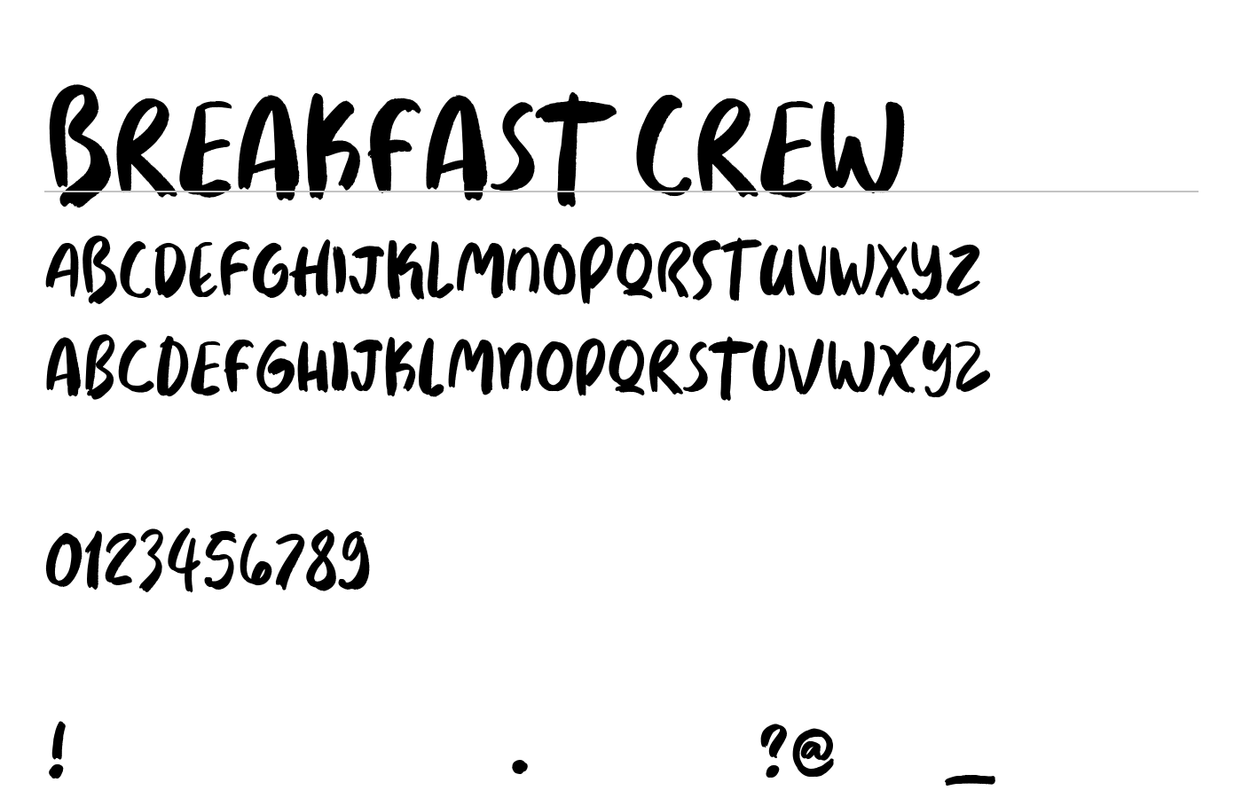 Breakfast Crew Font preview