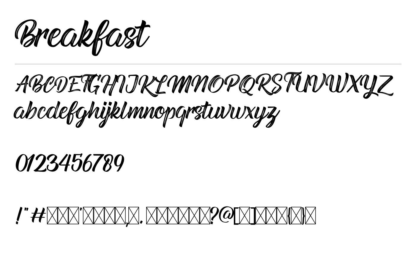 Breakfast Font preview