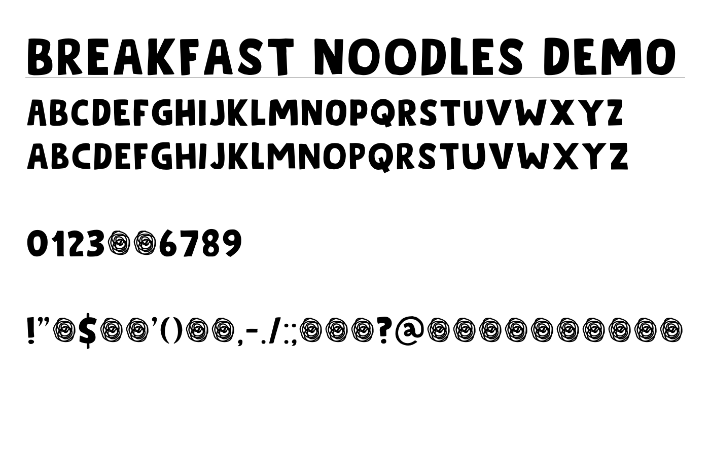 Breakfast Noodles DEMO Font preview