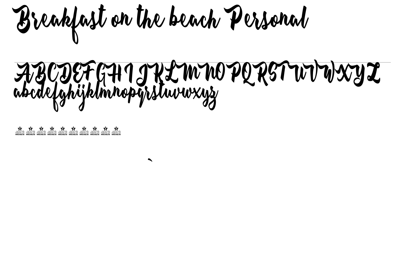 Breakfast on the beach Personal Font preview
