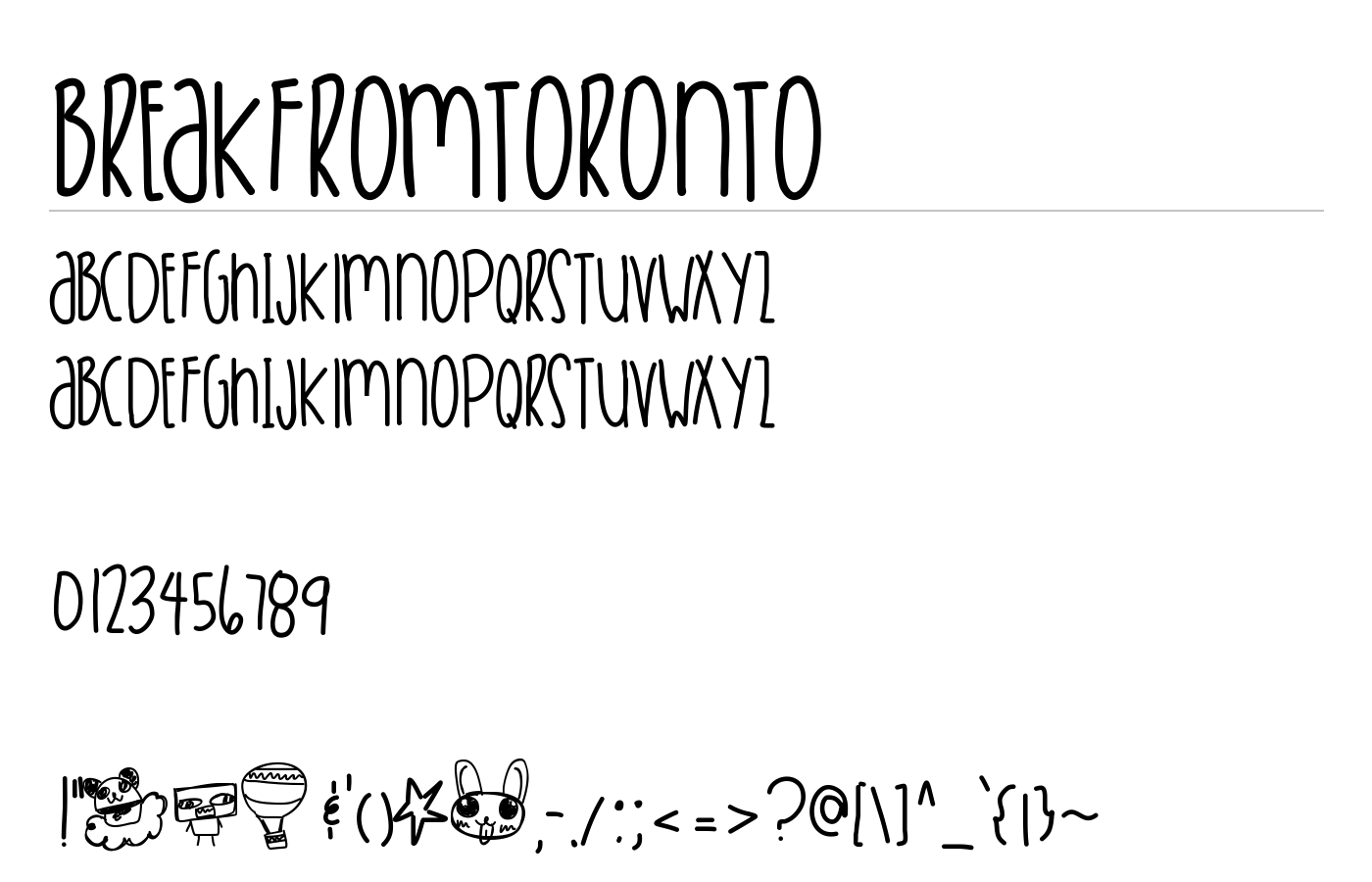 BreakFromToronto Font preview