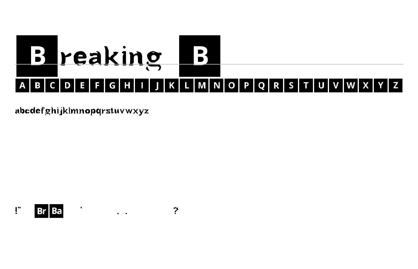 Breaking B Font preview