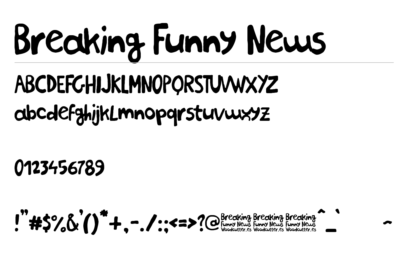 Breaking Funny News Font preview