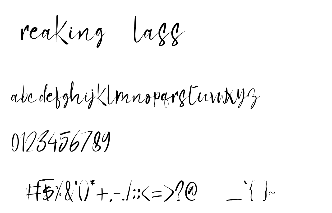 Breaking Glass Font preview