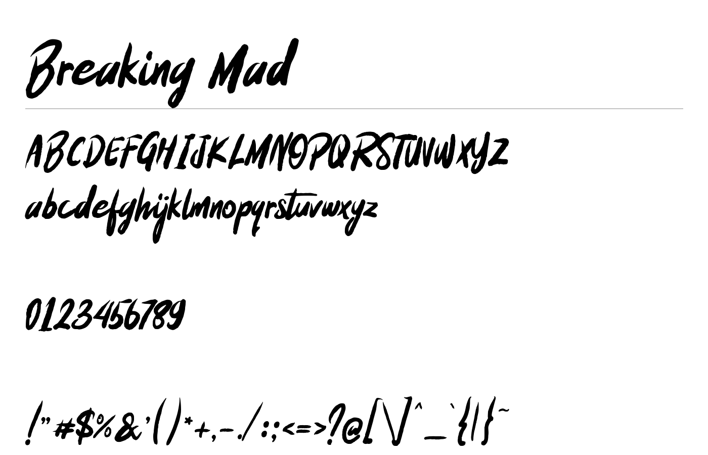 Breaking Mad Font preview