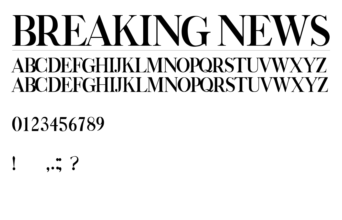 Breaking News Font preview