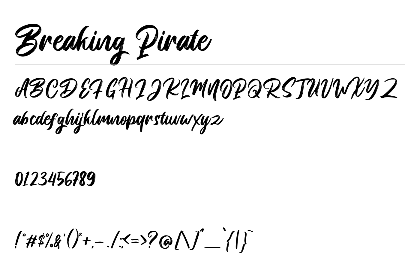 Breaking Pirate Font preview