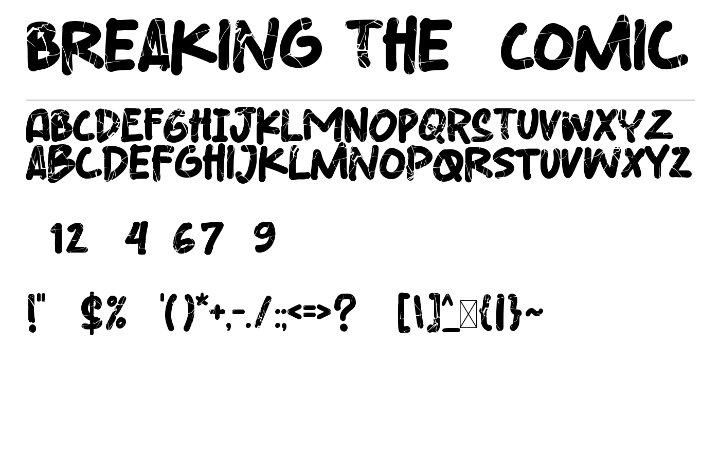 Breaking The Comic Font preview