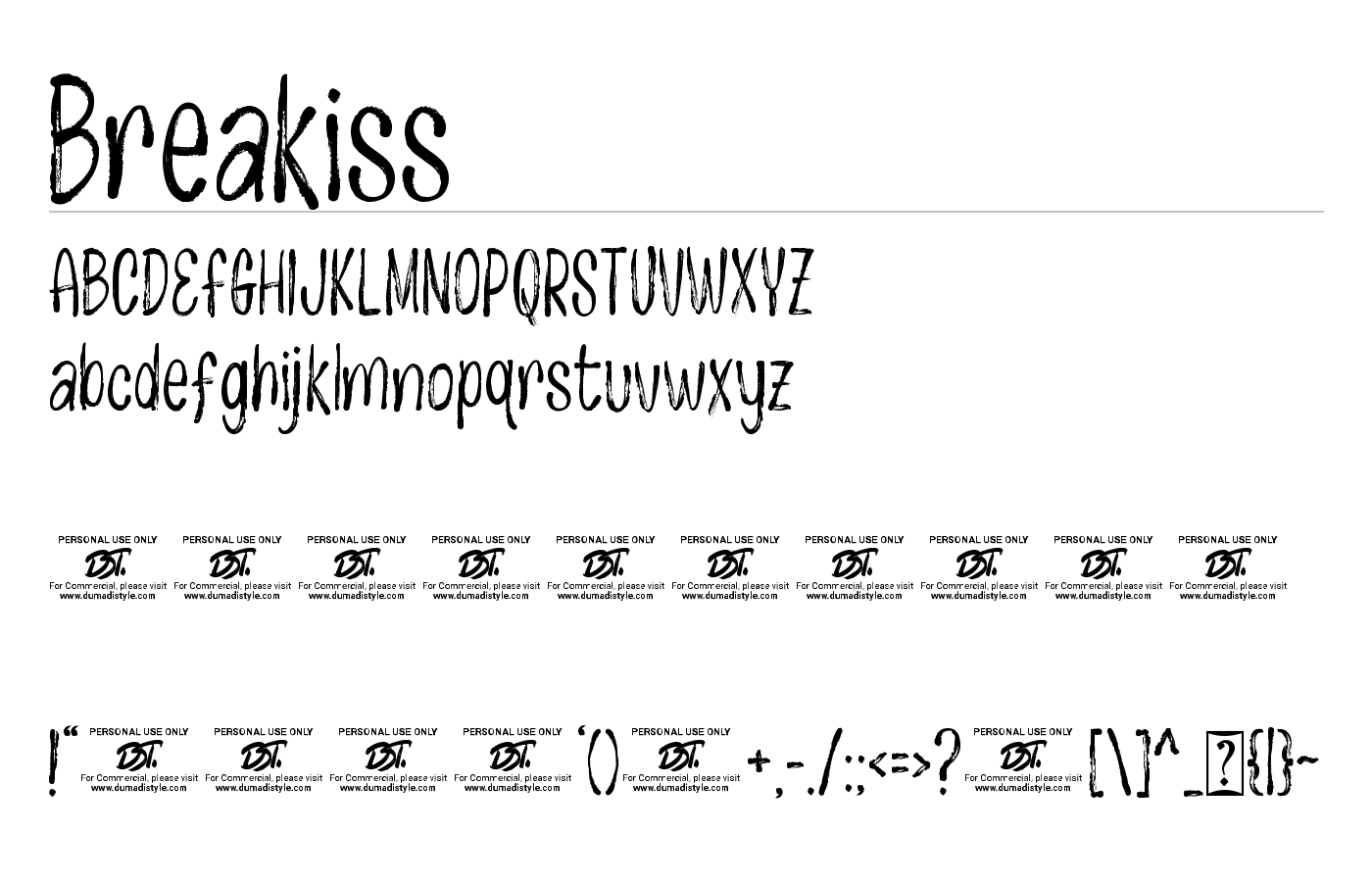 Breakiss Font preview