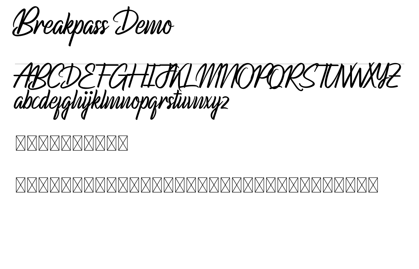 Breakpass Demo Font preview