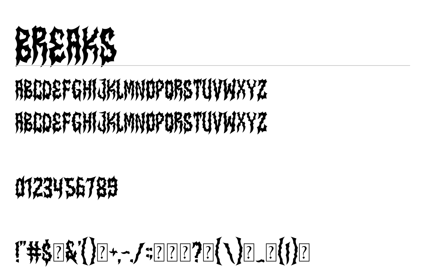 BREAKS Font preview
