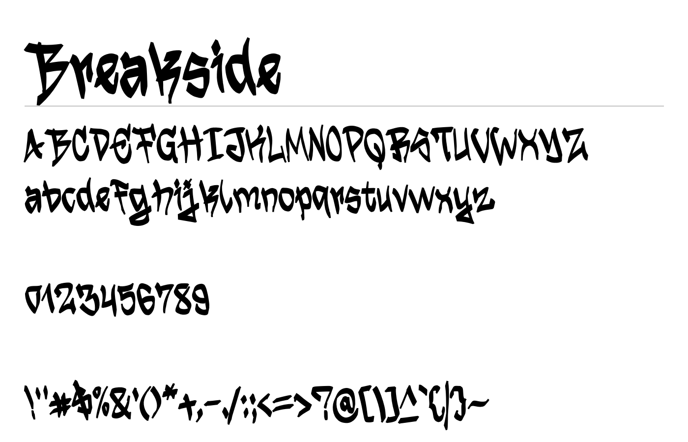 Breakside Font preview