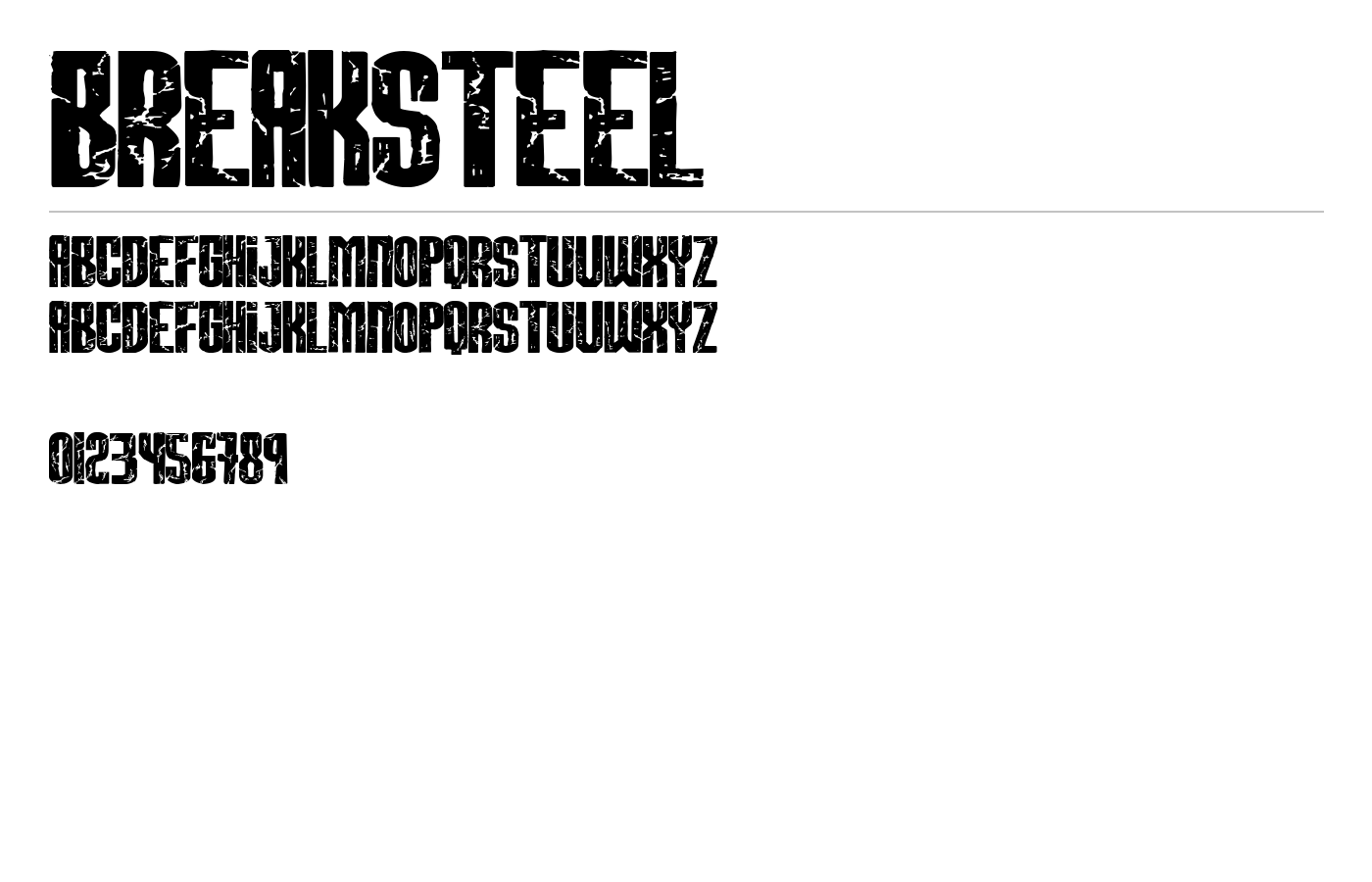 BREAKSTEEL Font preview
