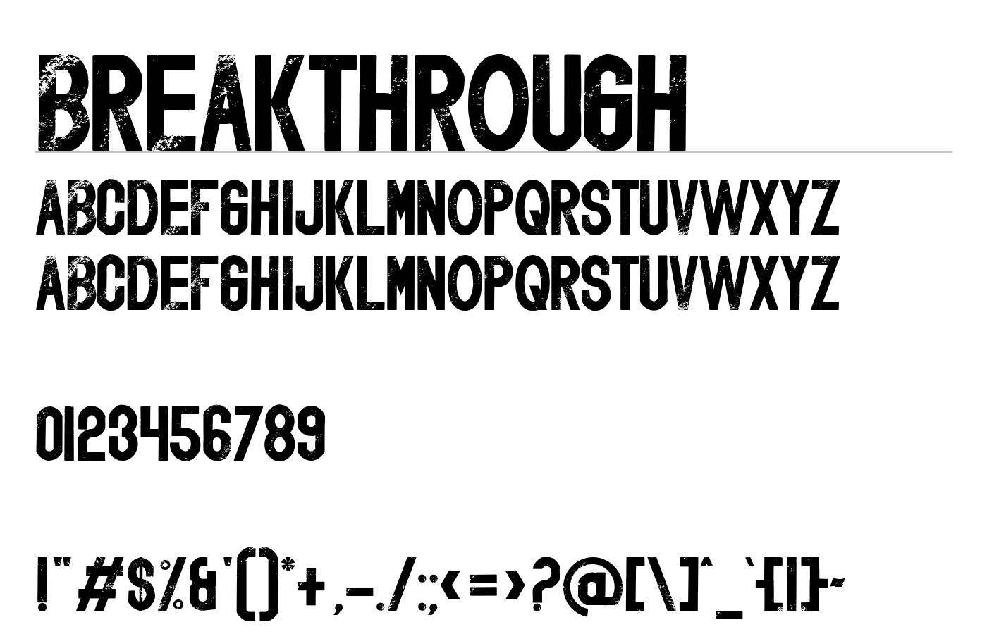 Breakthrough Font preview