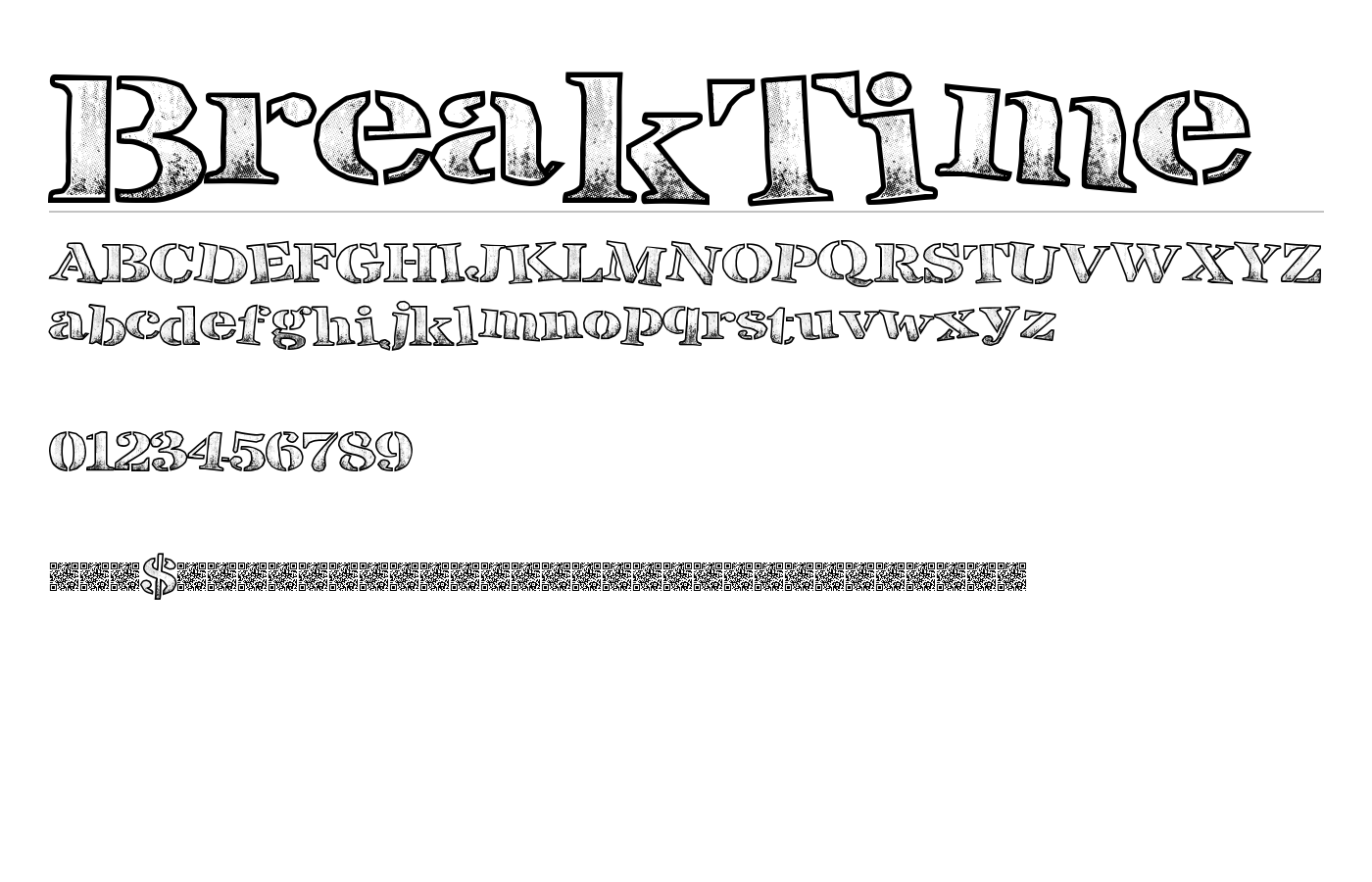 BreakTime Font preview