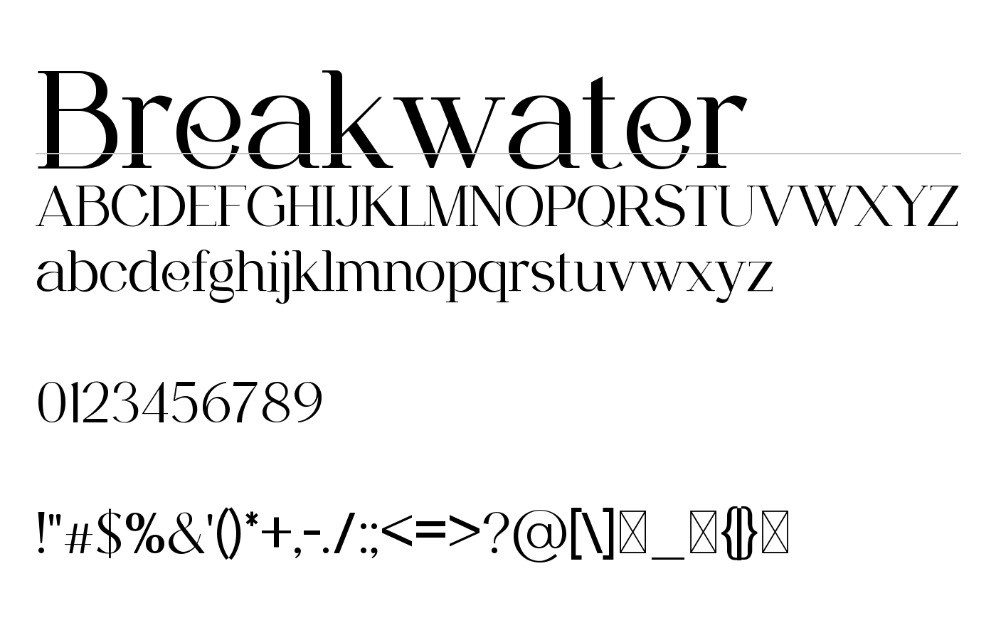 Breakwater Font preview