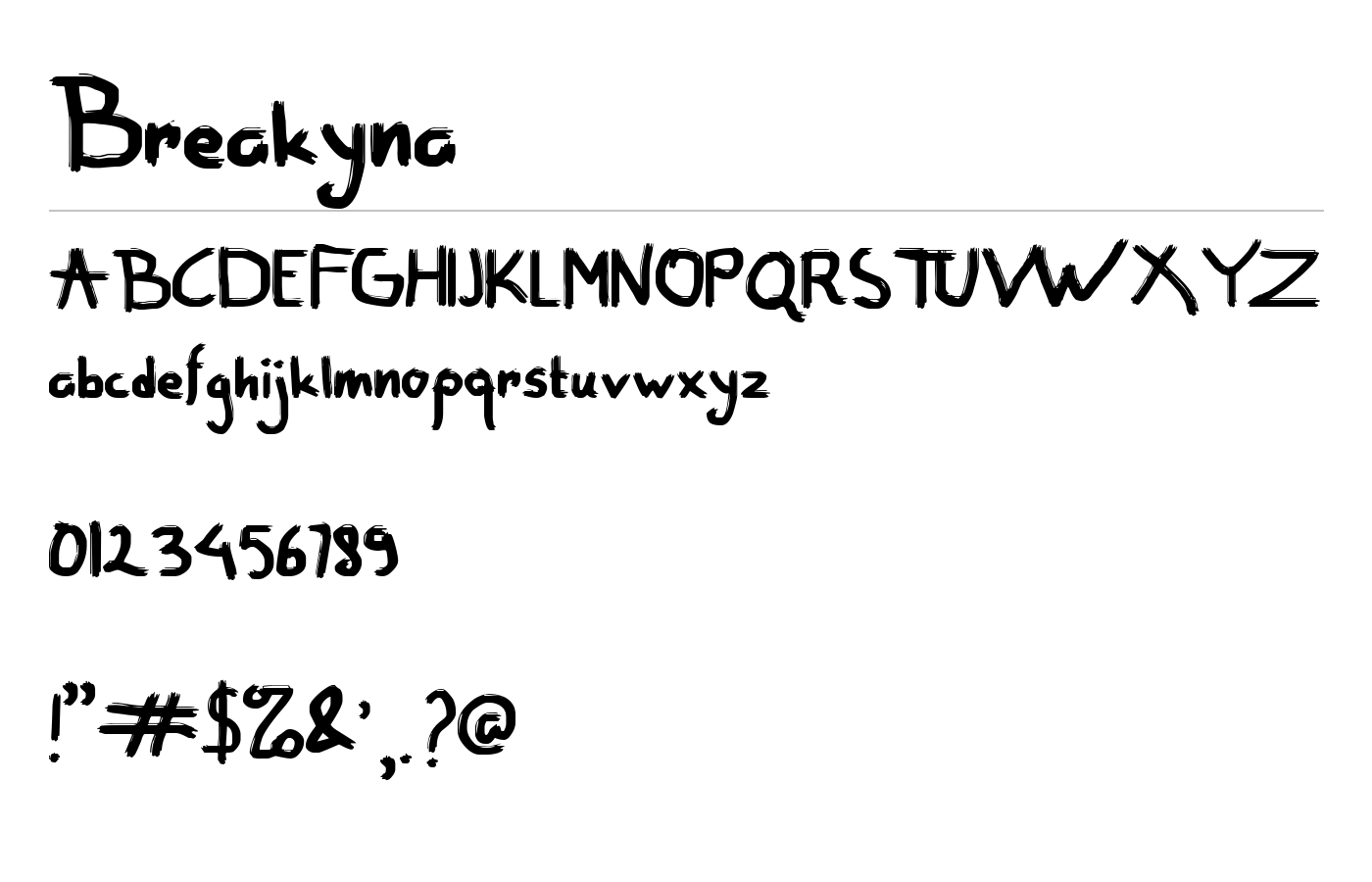 Breakyna Font preview