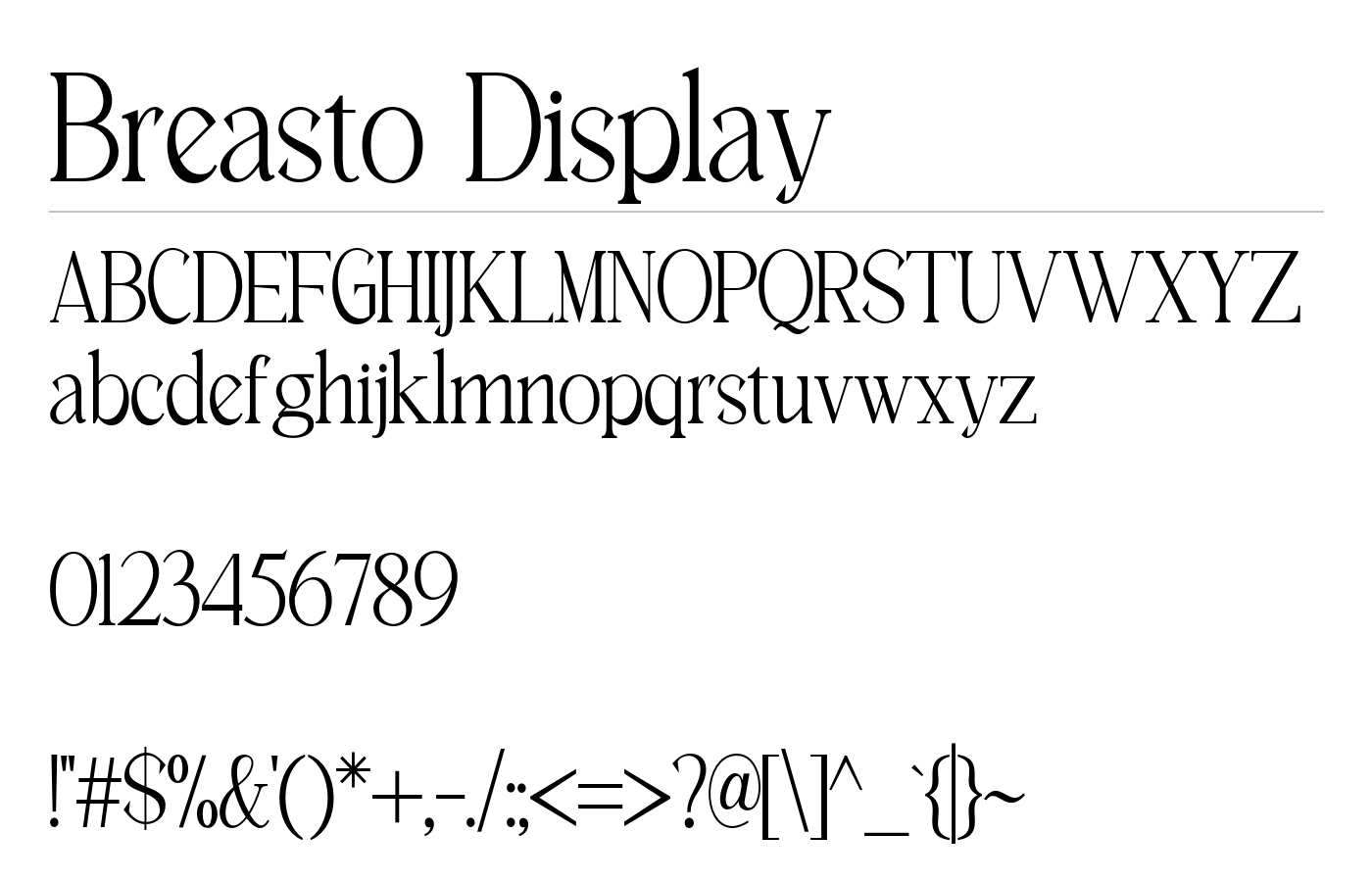 Breasto Display Font preview