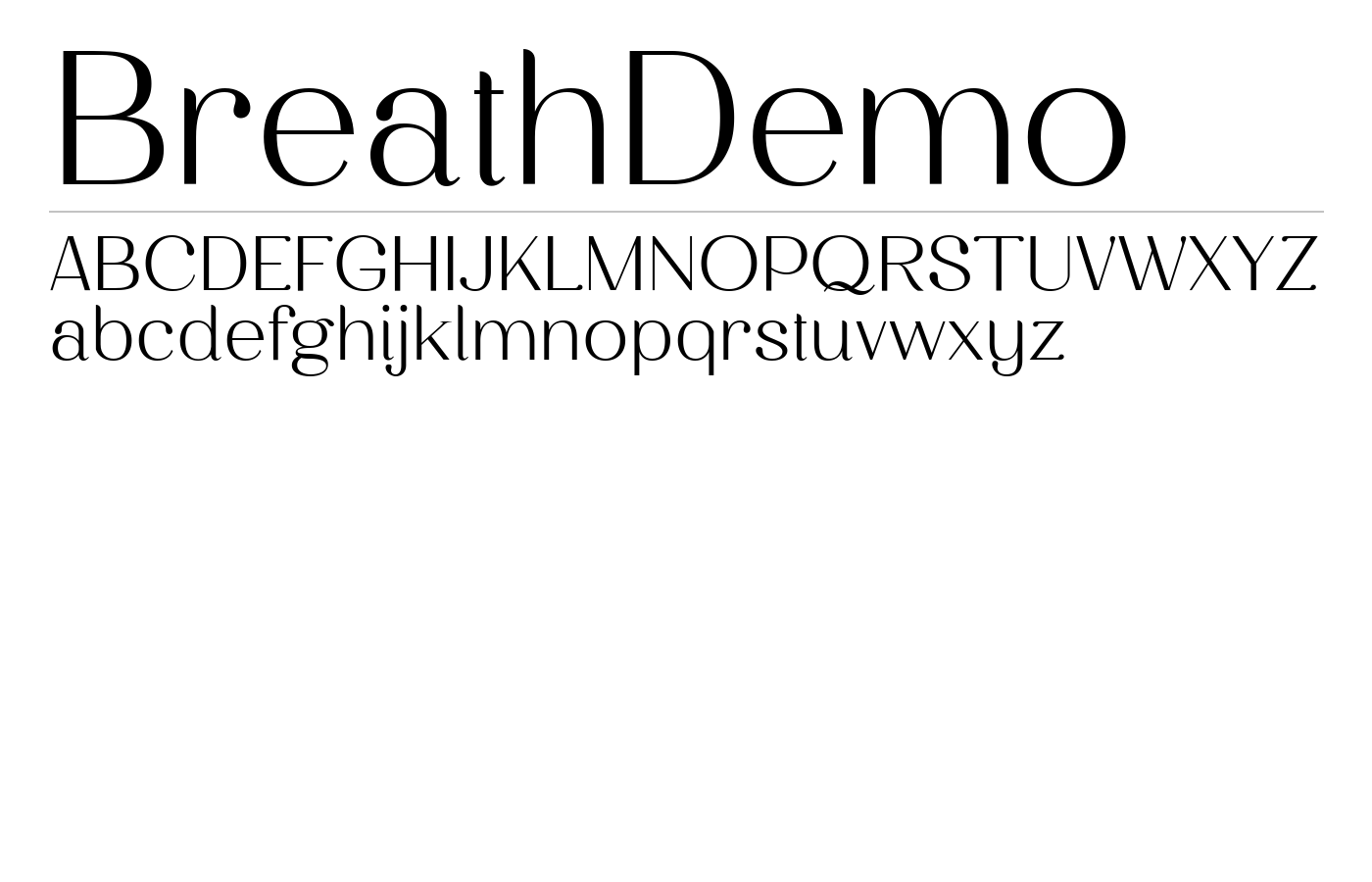 BreathDemo Font preview
