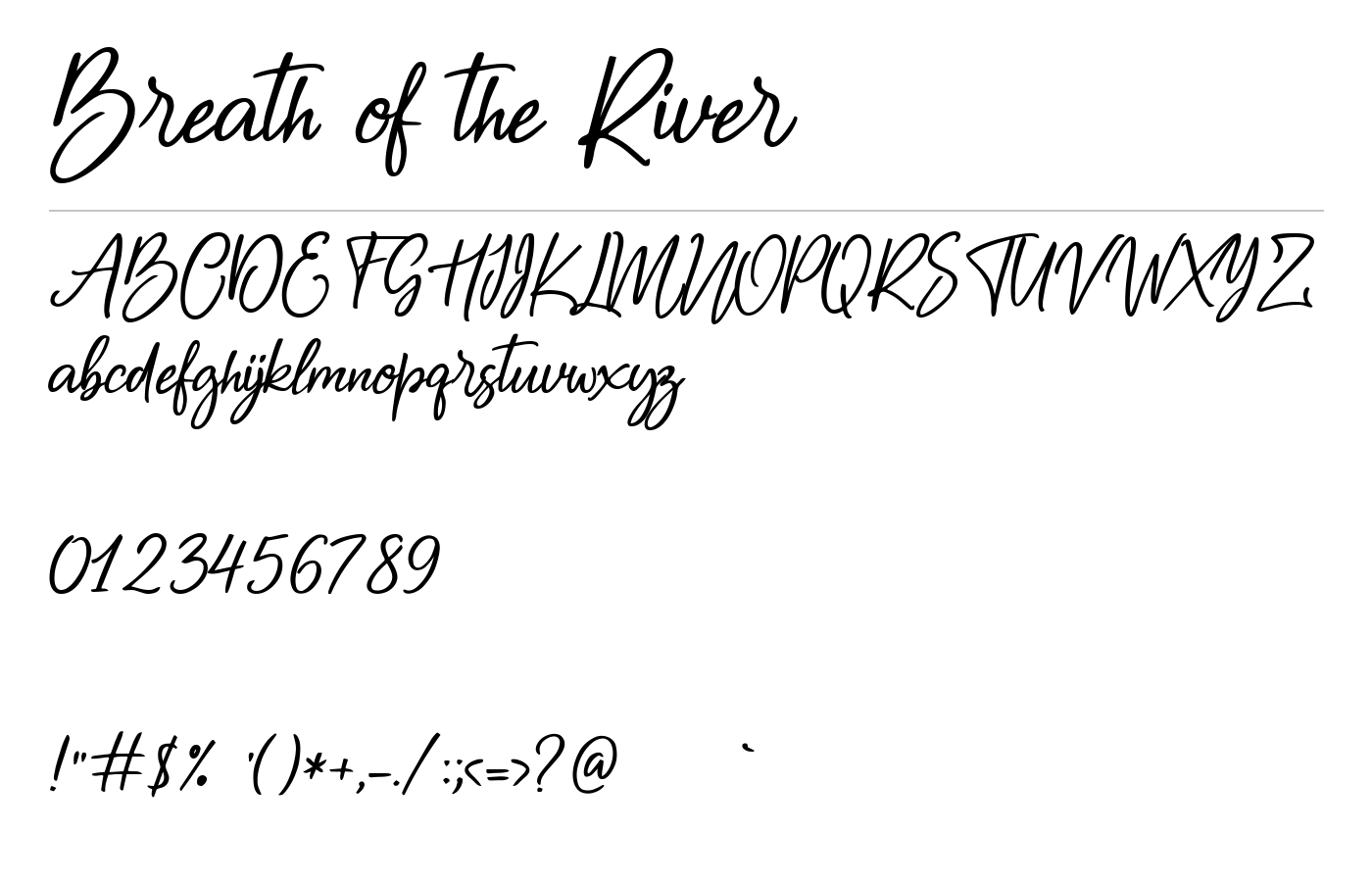 Breath of the River Font preview