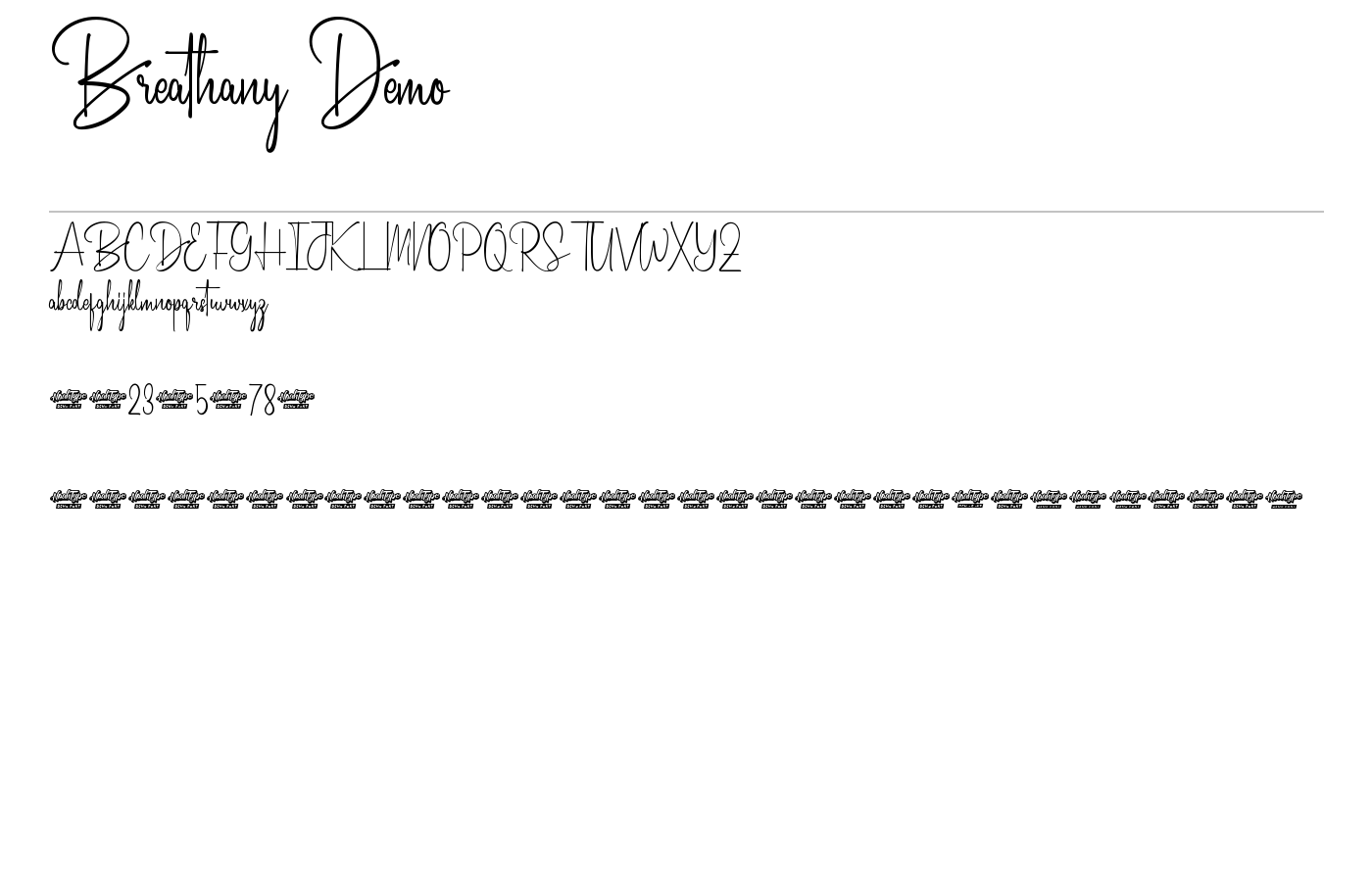 Breathany Demo Font preview