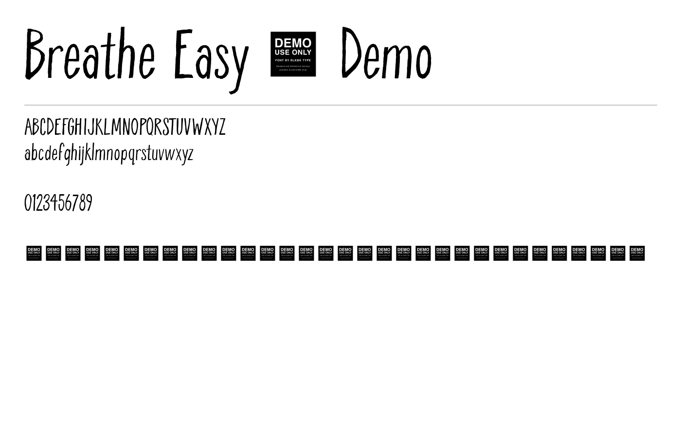 Breathe Easy - Demo Font preview